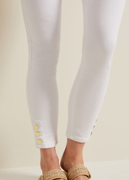 Joelle White Button Detail Skinny Jeans
